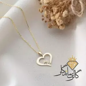 گردنبند طلا قلب و پنجه 