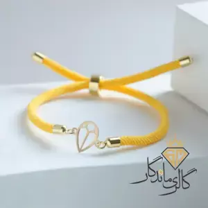 دستبند طلا نخی زرد طرح قطره آب 