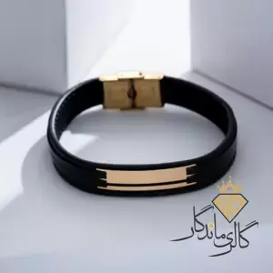 دستبند طلا چرمی نیلا 