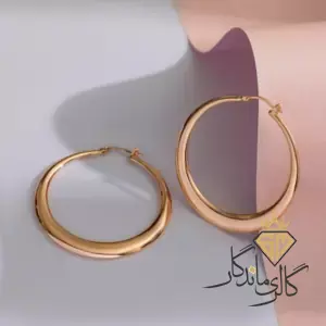 گوشواره طلا حلقه ای بزرگ مات