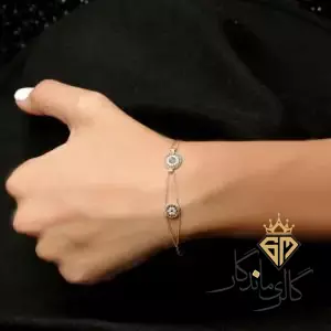 دستبند طلا چشم نظر نگین دار