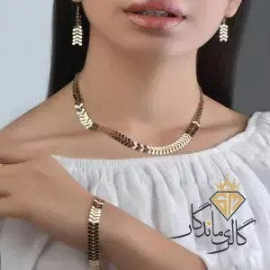 سرویس طلا بدون نگین مونیکا 