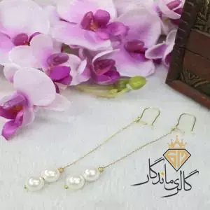 گوشواره طلا مروارید آویز