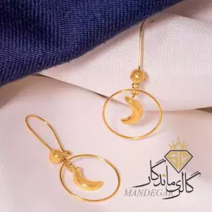 گوشواره طلا  دخترانه ماه