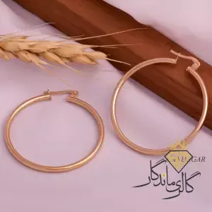 گوشواره طلا حلقه ای رز گلد