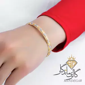 النگو طلا دو رنگ سایز چهار