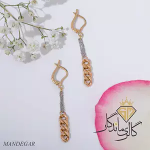 گوشواره طلا کارتیه زنجیری آویز