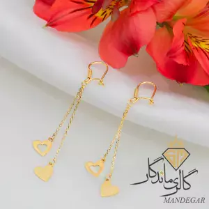 گوشواره طلا 18 عیار قلبی