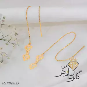 گوشواره طلا بخیه برگ