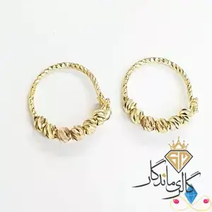 گوشواره طلا حلقه ای دو رنگ