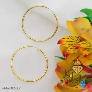 گوشواره طلا حلقه ای ساده زرد