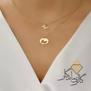 گردنبند طلا پروانه دو رج 