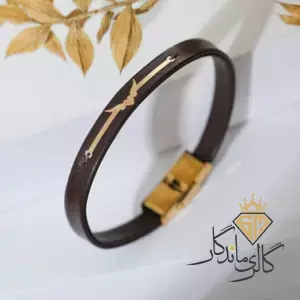 دستبند طلا چرمی قلب فرشته 