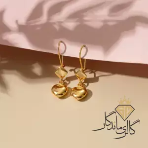 گوشواره طلا قلب براق 