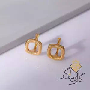 گوشواره طلا مربع خالی 